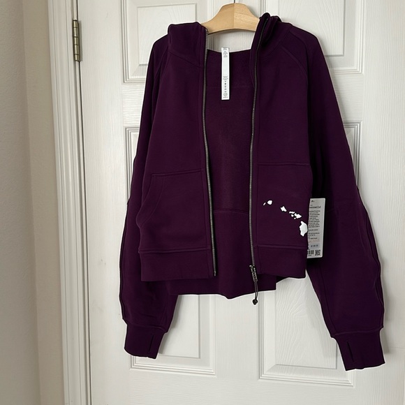 LULULEMON Hawaii SCUBA Oversized Full Zip HOODIE Dramatic Magenta Purple M/L ๐ - Picture 7 of 13